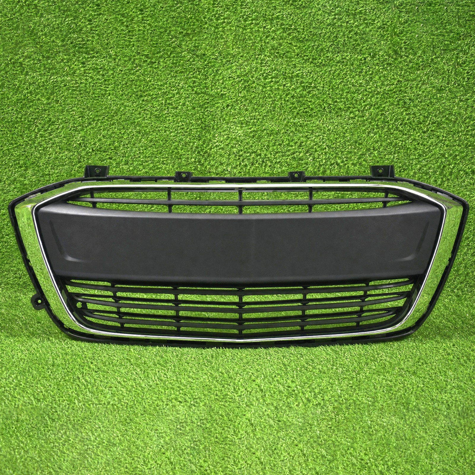 Fits 2017-2020 Chevrolet Sonic LS/LT Front Bumper Lower Grille Black+Chrome Trim