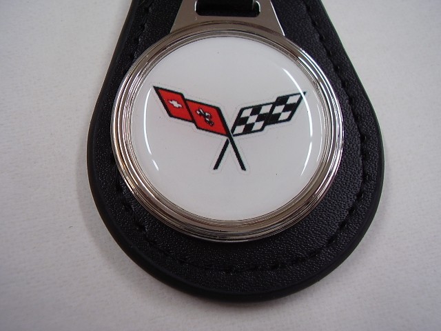 CHEVROLET CORVETTE  C3    LOGO    KEY CHAIN   LEATHER FOB