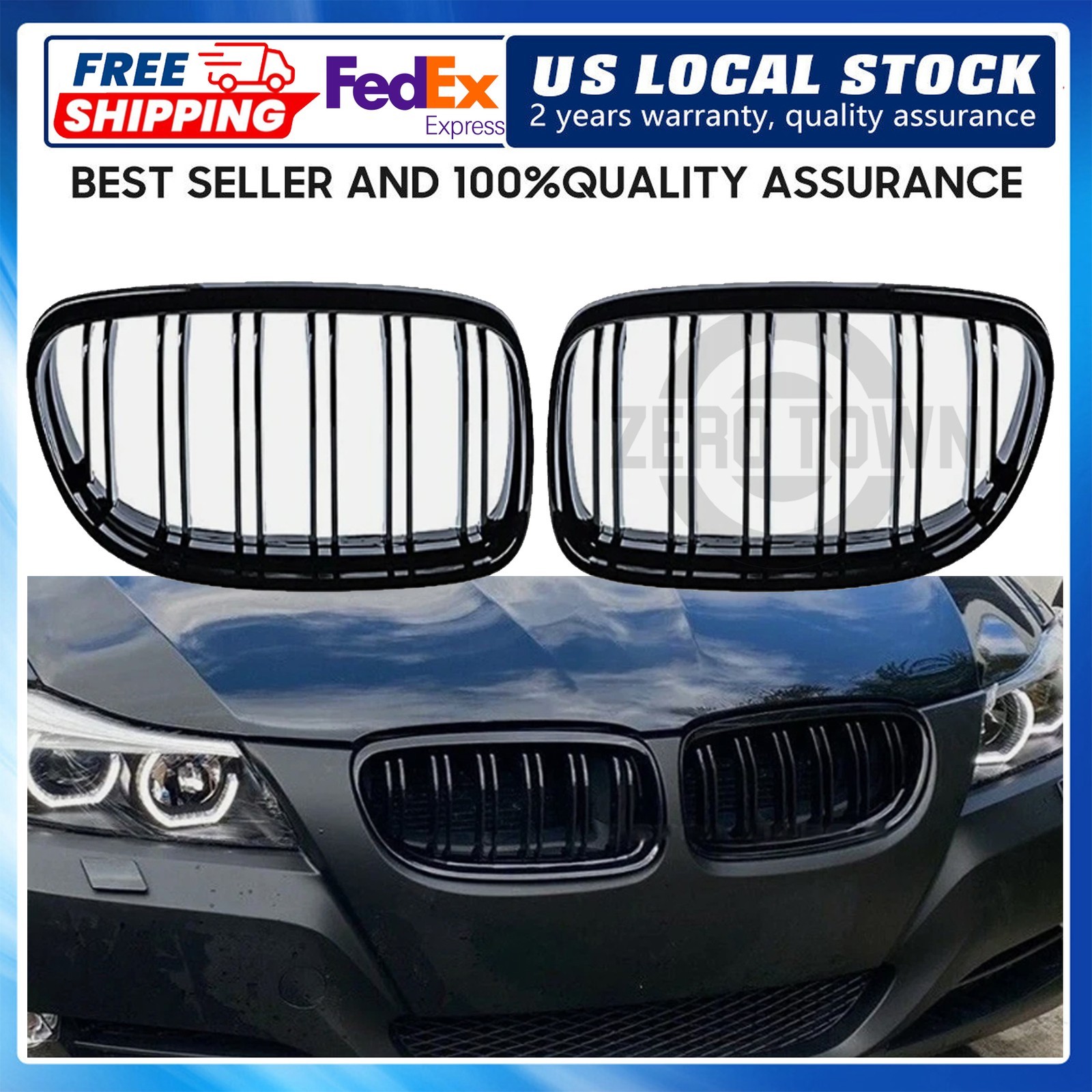 For 2009-2011 BMW 3 Series E90 E91 325i 328i LCI Gloss Black Front Kidney Grille For 2009-2011 BMW 3 Series E90 E91 325i 328i LCI Gloss Black Front Kidney Grille