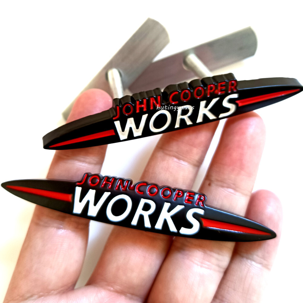 2x 9CM BLACK WHITE JOHN COOPER WORKS Front Grill Badge Rear Sticker for MINI JCW 2x 9CM BLACK WHITE JOHN COOPER WORKS Front Grill Badge Rear Sticker for MINI JCW