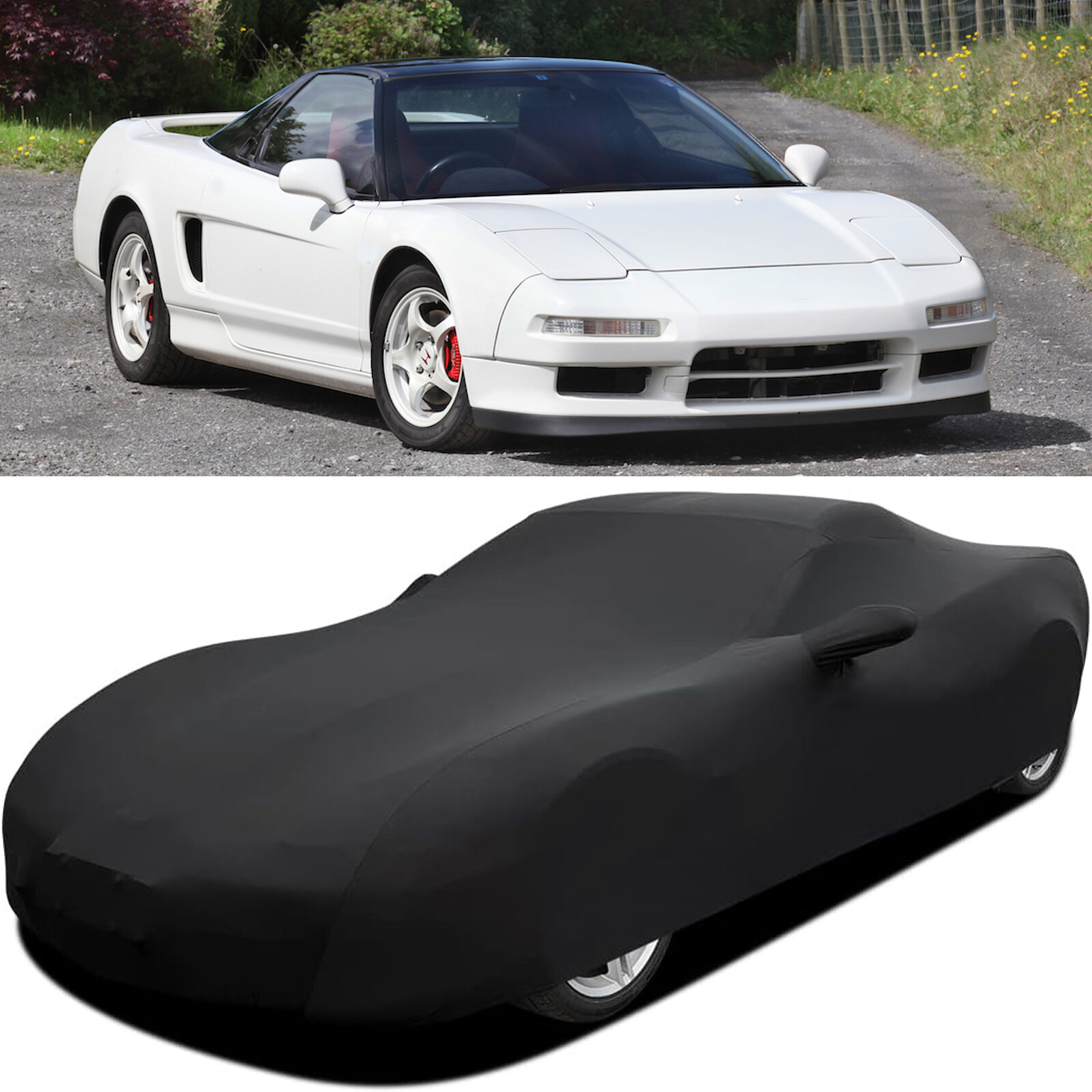 For Honda NSX NSX-R Full Car Cover Outdoor Indoor Satin Stretch Waterproof Black