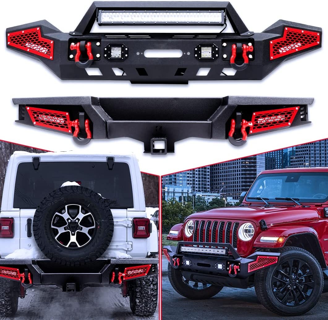 Aaiwa For 2007-2018 Jeep Wrangler JK Front or Rear Bumper w/Winch Plate & Lights Aaiwa For 2007-2018 Jeep Wrangler JK Front or Rear Bumper w/Winch Plate & Lights