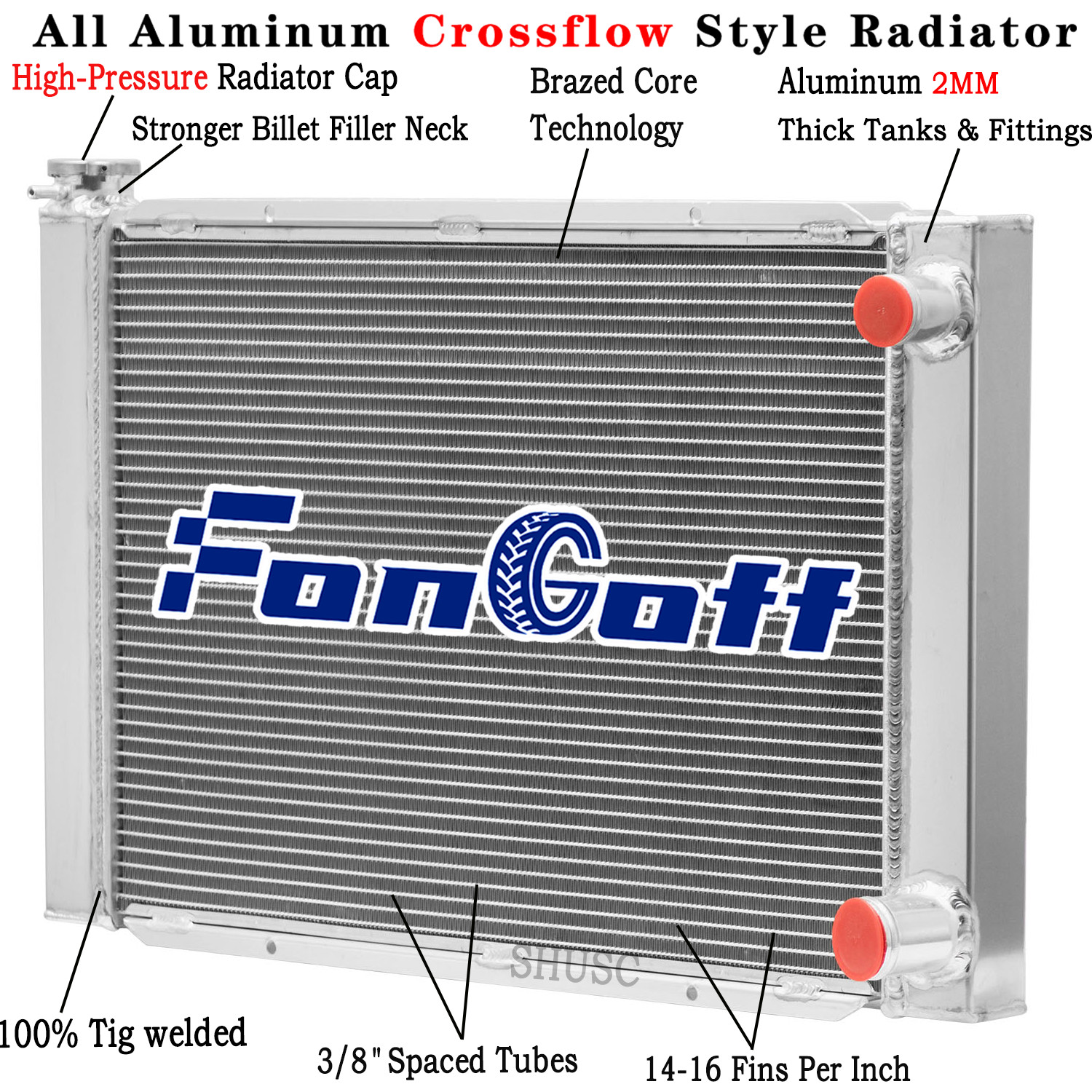 2-Row Aluminum Racing Radiator 28\