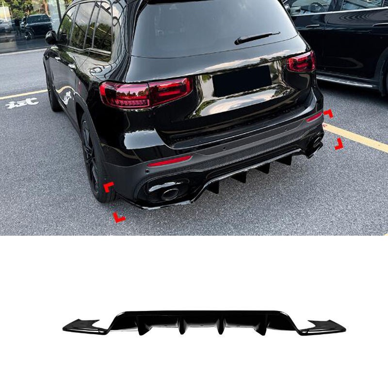 For 2021-26 Benz GLB X247 AMG Line GLB35 AMG Gloss Black Rear Bumper Spoiler Lip For 2021-26 Benz GLB X247 AMG Line GLB35 AMG Gloss Black Rear Bumper Spoiler Lip