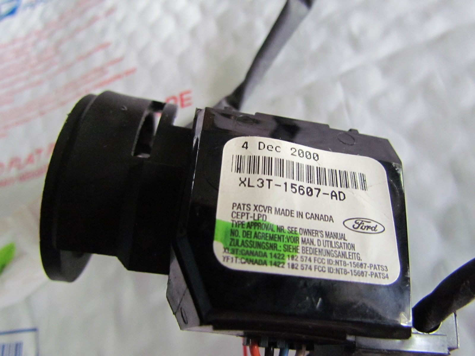 1999-2001 FORD EXPEDITION F150 ANTI THEFT PATS TRANSCEIVER PN: XL3T-15607-AD