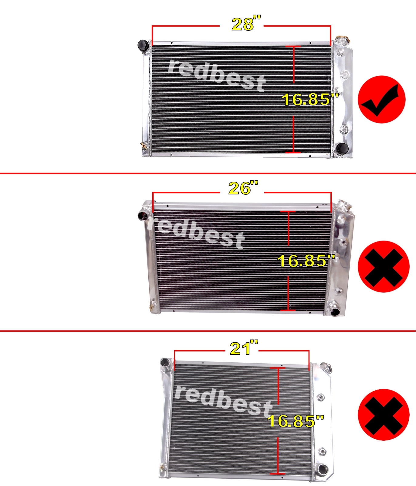 Aluminum Radiator 4 Rows Fits 1975-86 Chevrolet C/K Series 10 20 30 5.7L V8 28\