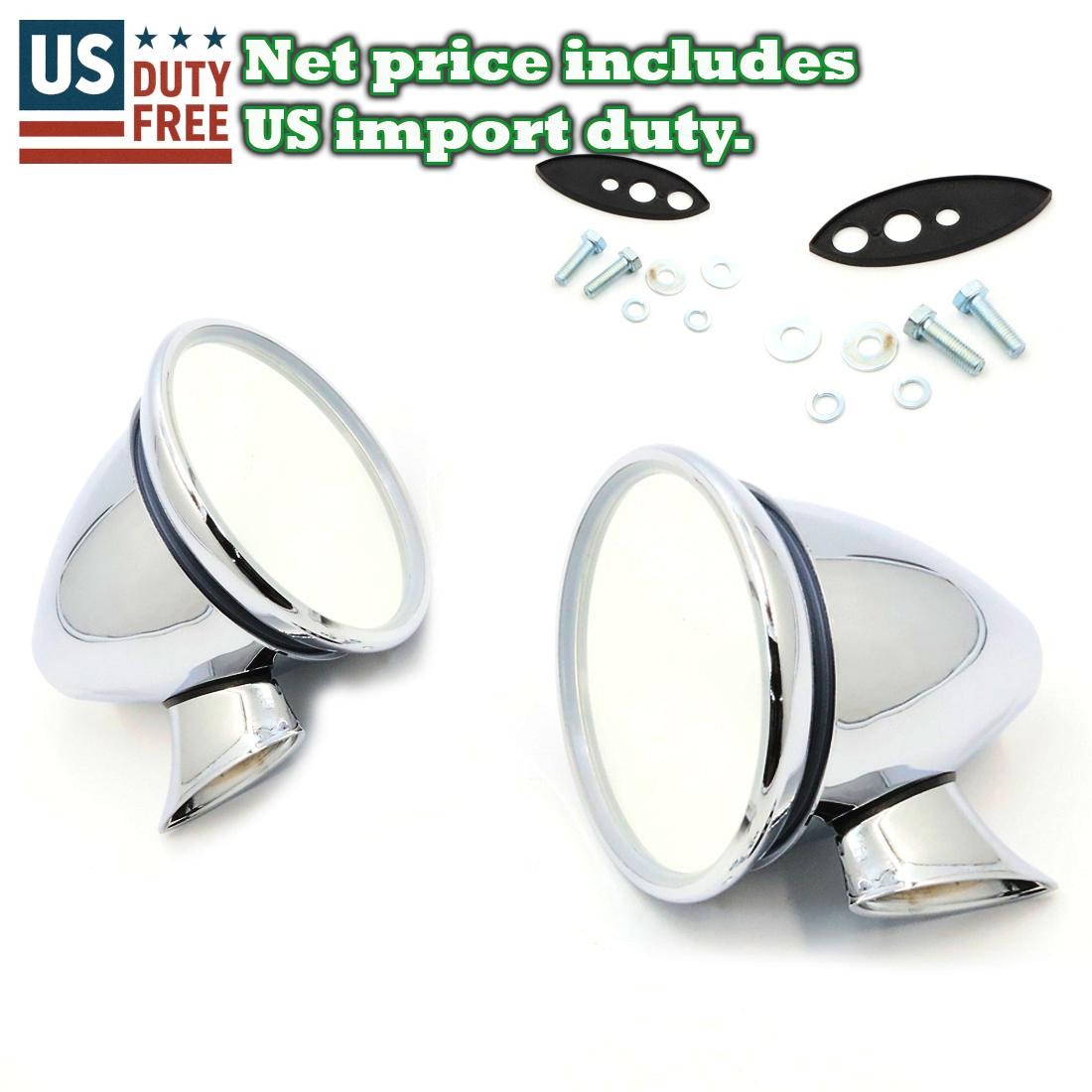 PAIR CHROME DOOR FENDER MIRRORS 2PIECES LEFT RIGHT 1954-1963 MERCEDES-BENZ 300SL PAIR CHROME DOOR FENDER MIRRORS 2PIECES LEFT RIGHT 1954-1963 MERCEDES-BENZ 300SL