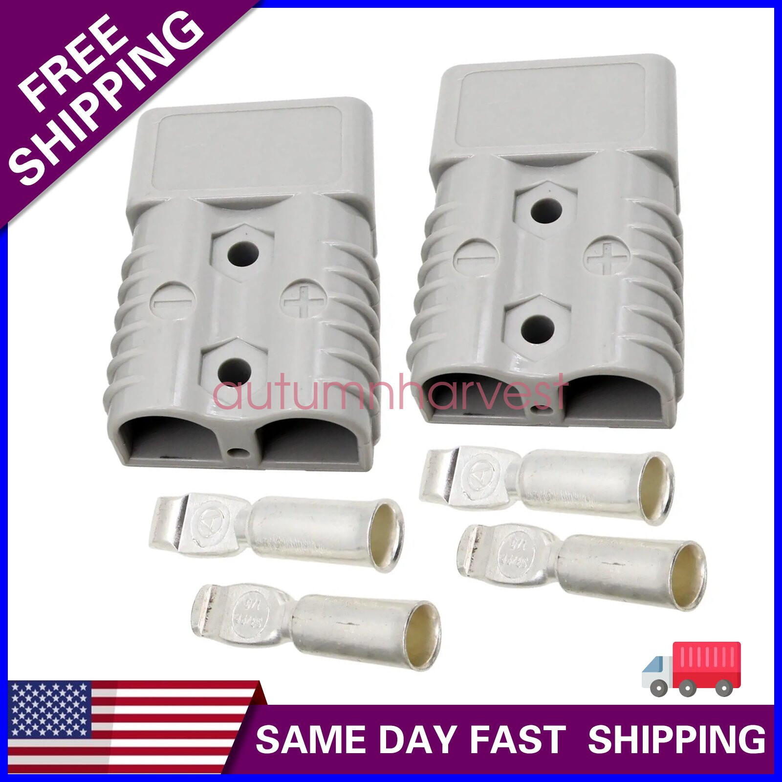 2pcs Battery Quick Connect Disconnect Plug 175A 600V Winch Trailer Connector