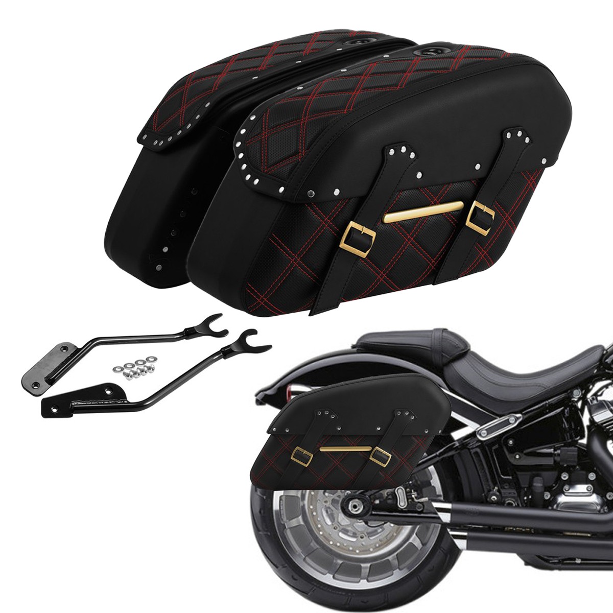 Hard Saddlebags Saddle Bags Fit For Harley Davidson Breakout Fat Boy 2018-2025