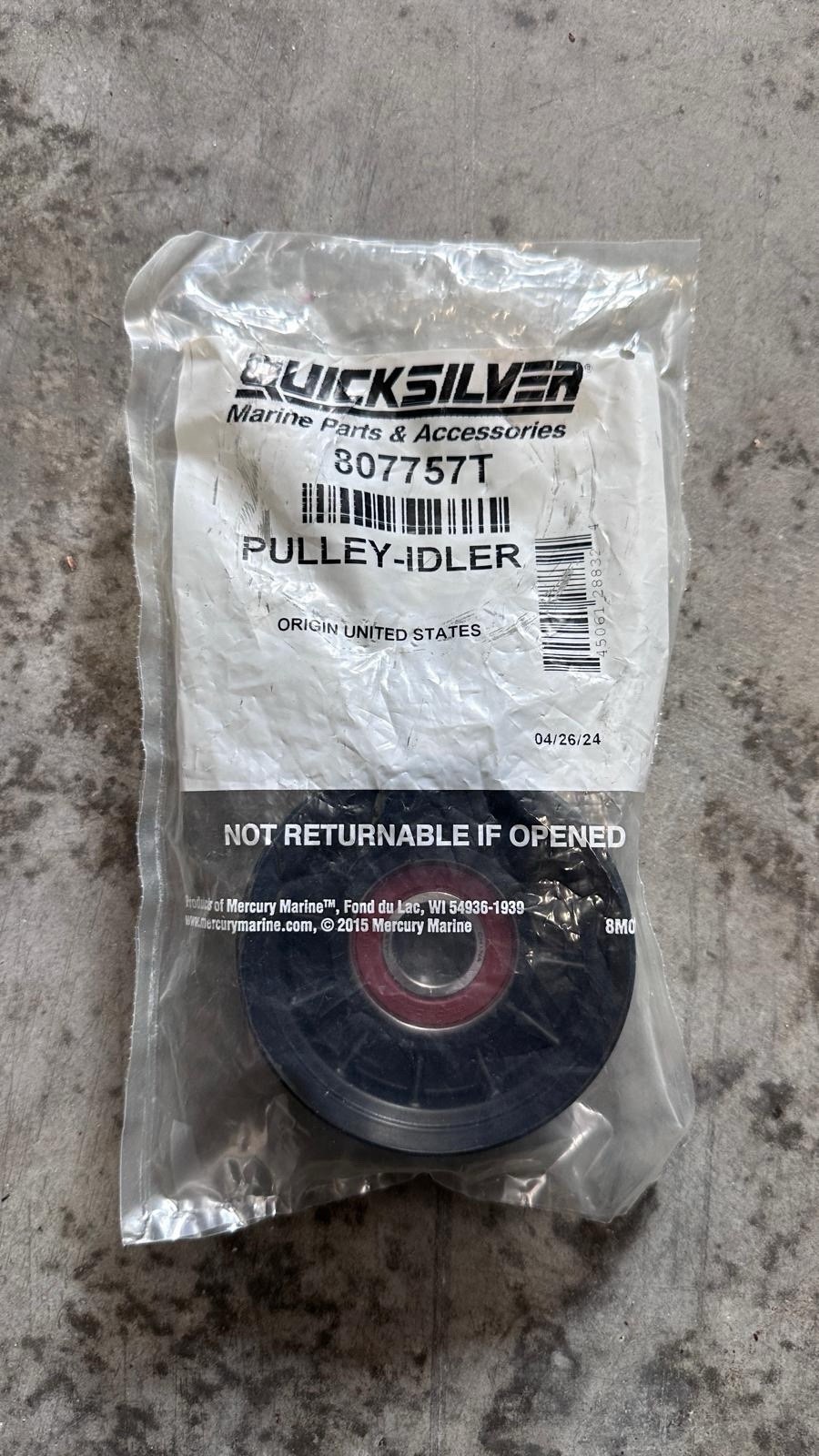 #807757T Genuine OEM Mercury Mercruiser Quicksilver Serpentine Belt Idler Pulley