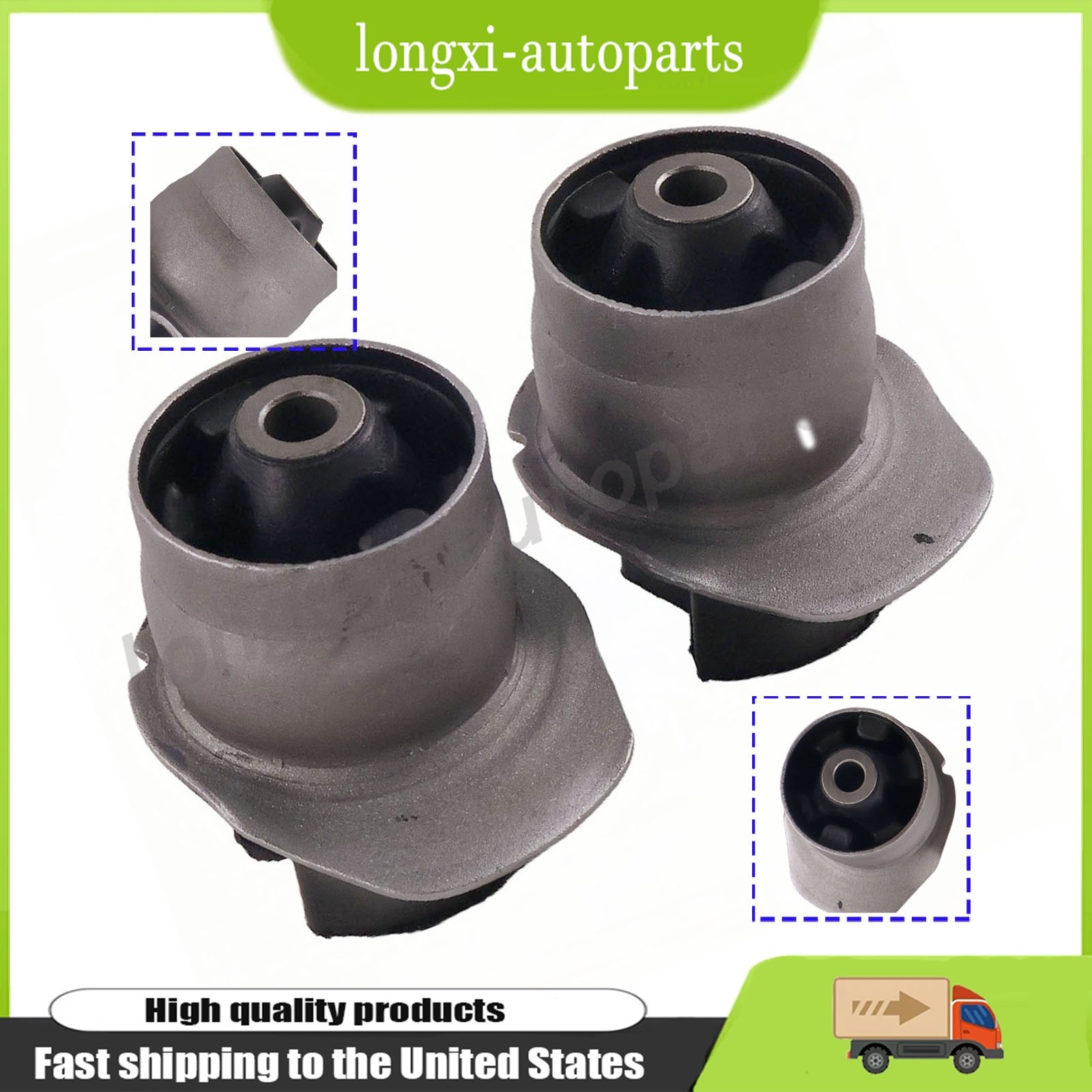 2* For 2003-2008 Toyota Corolla Rear Crossmember Axle Beam Bushing 48725-12580