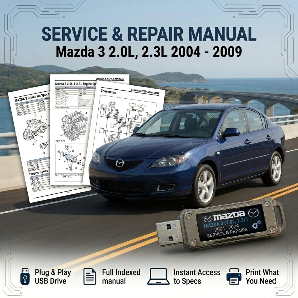 MAZDA 3 2004 2005 2006 2007 2008 2009 SERVICE REPAIR WORKSHOP MANUAL ON USB