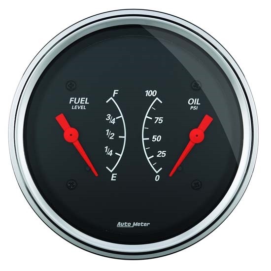 AutoMeter 1413 Designer Black Air-Core Dual Gauge, 3-3/8 Inch