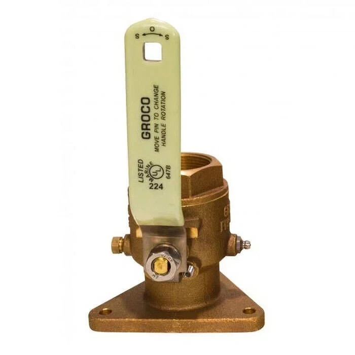 Groco FBV-1250 FBV Bronze Full-Flow Tri-Flange Seacock, 1-1/4\