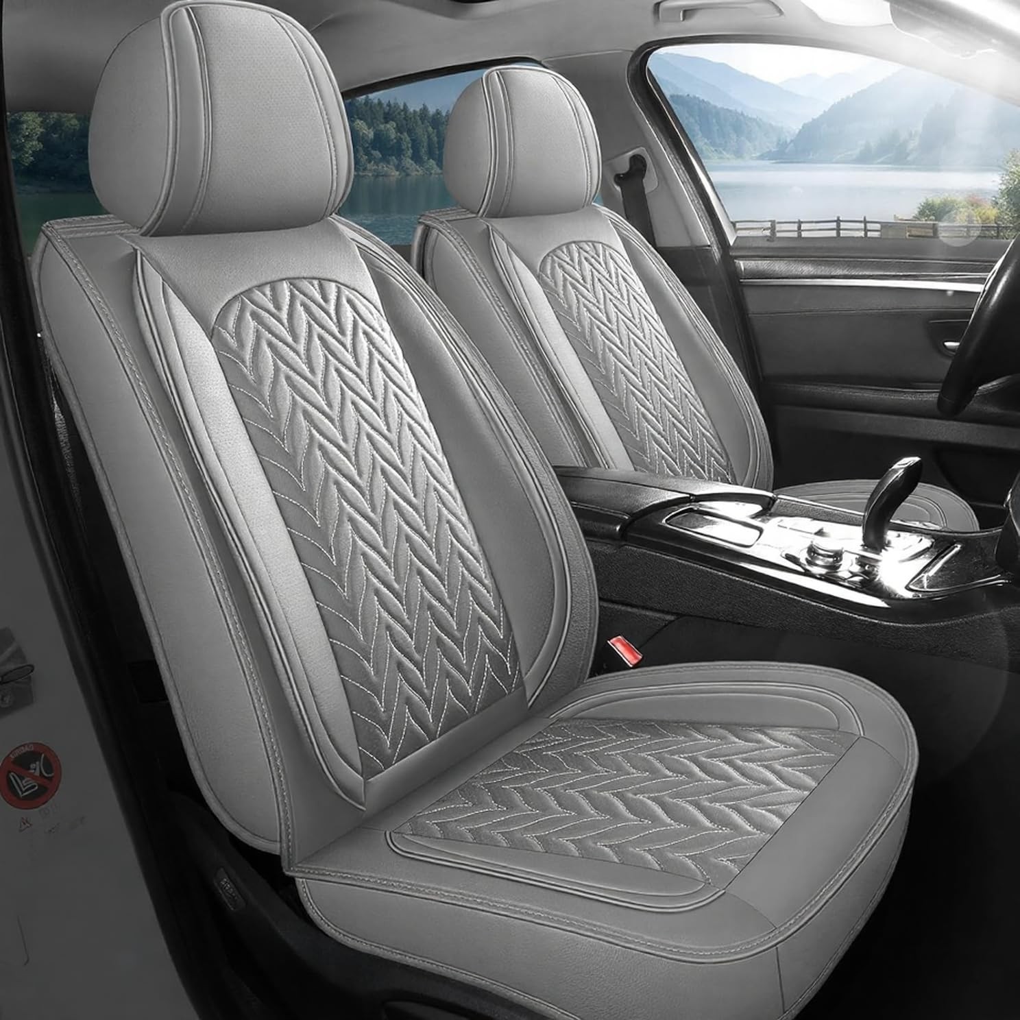 SCITOO 2PCS Car Seat Covers, Waterproof Front Seat Covers Automotive Seat Covers