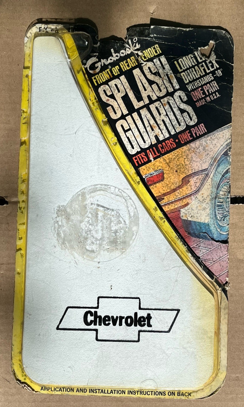 vintage groboski chevrolet front or rear splash guards 1 pair usa made
