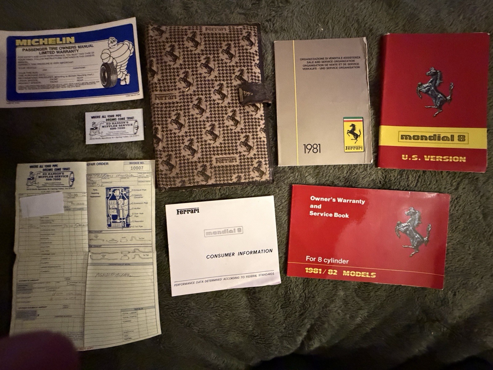 1981-82 Ferrari Mondial 8 OEM Owner Manual Warranty Service Books Wallet Papers