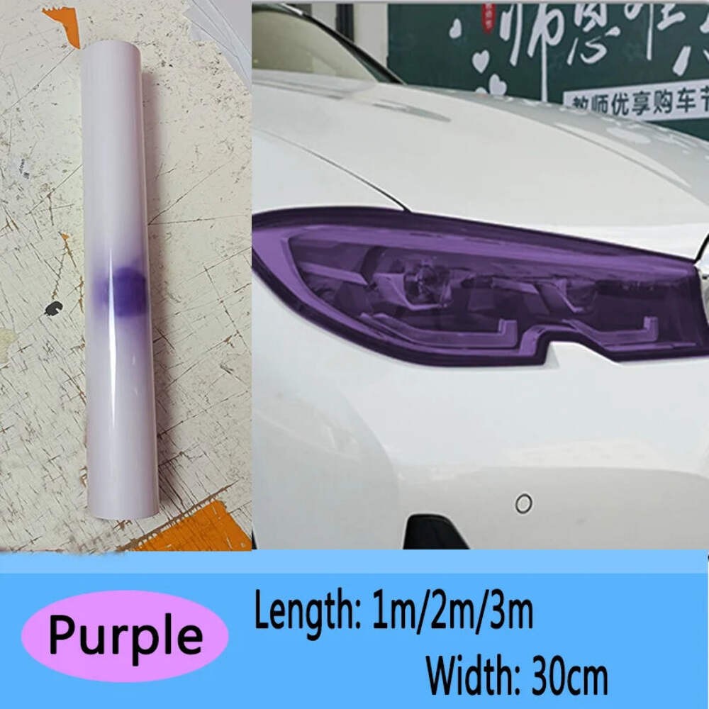 Black / purple TPU photochromic headlight film suitable for car light decoration
