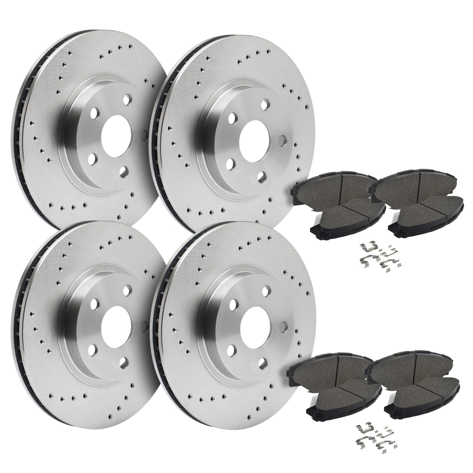 Front & Rear Drilled Brake Rotors + Pads for 2015-2020 Chevy Colorado GMC