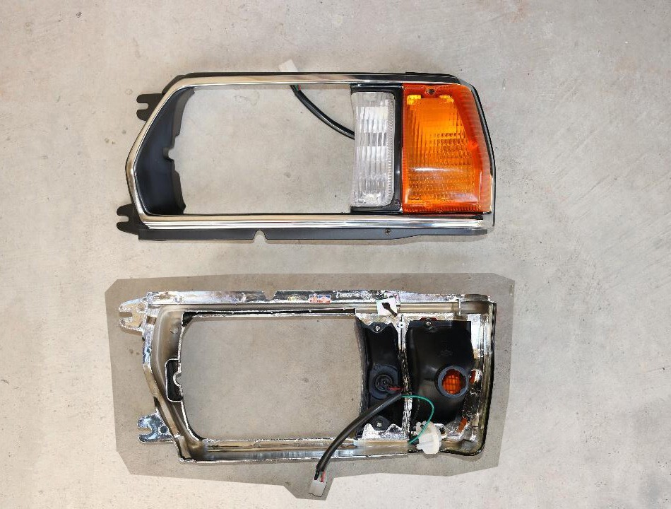LH (driver side) HEADLIGHT DOOR BEZEL RECT W/CORNER LAMP 80-81 SUBARU 1600/1800 LH (driver side) HEADLIGHT DOOR BEZEL RECT W/CORNER LAMP 80-81 SUBARU 1600/1800