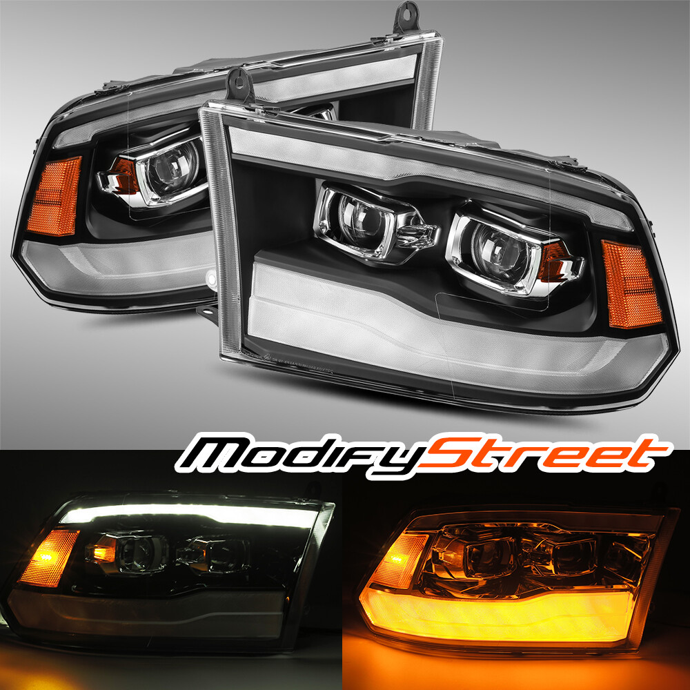 AlphaRex For 2009-2018 Ram 1500/2500/3500 Base Model Projector Headlights Black