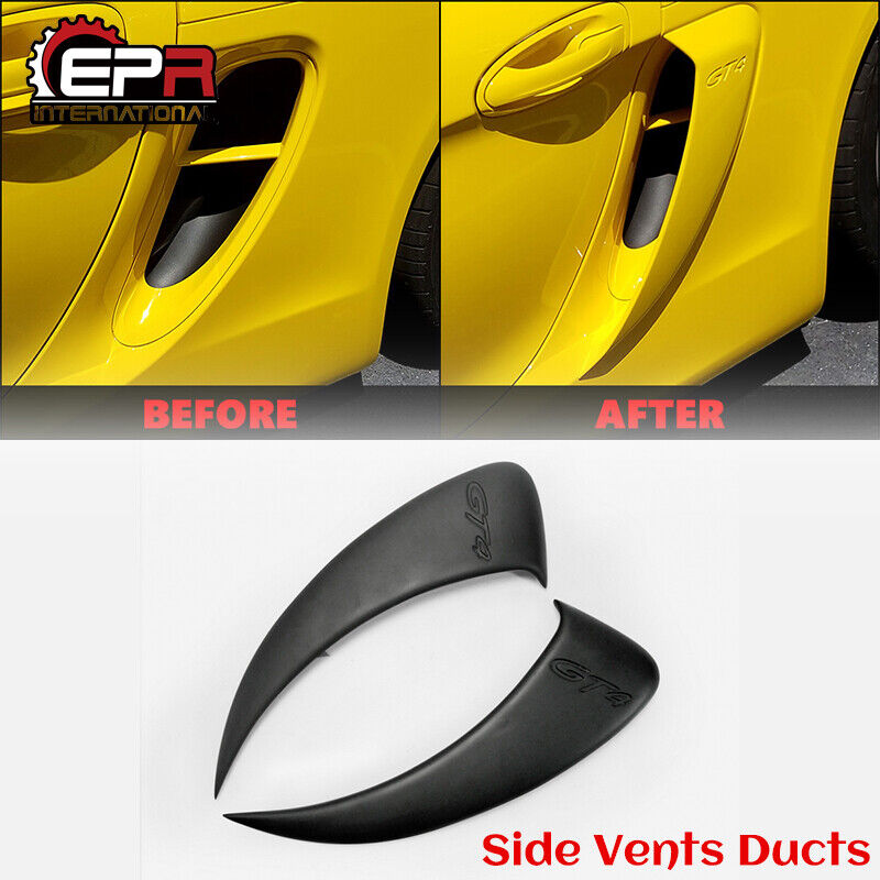 New 2pcs FRP Side Air Intake Duct Vents For 13-16 Porsche 981 Boxster GT Type