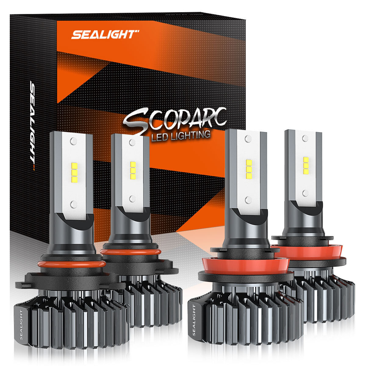 SEALIGHT 9005+H11 Combo LED Headlight Kits 240W High/Low Beam Bulbs 6000K White