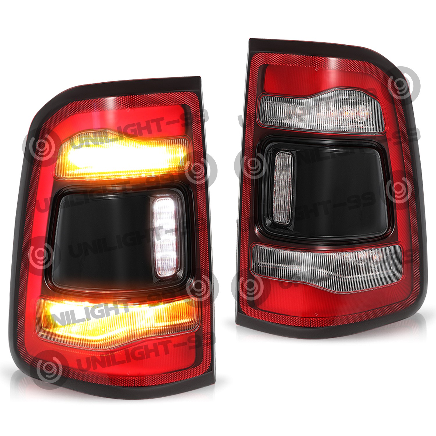 2PC For 2019-2023 Dodge Ram 1500 LED Black Tail Lights L+R Pair W/O Blind Spot 2PC For 2019-2023 Dodge Ram 1500 LED Black Tail Lights L+R Pair W/O Blind Spot