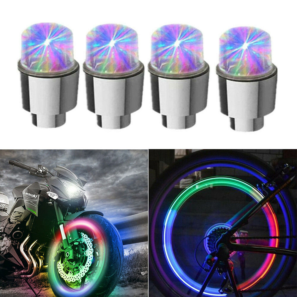 4PCS Car Auto Wheel Tire Tyre Air Valve Stem LED Light Caps Cover Accessories