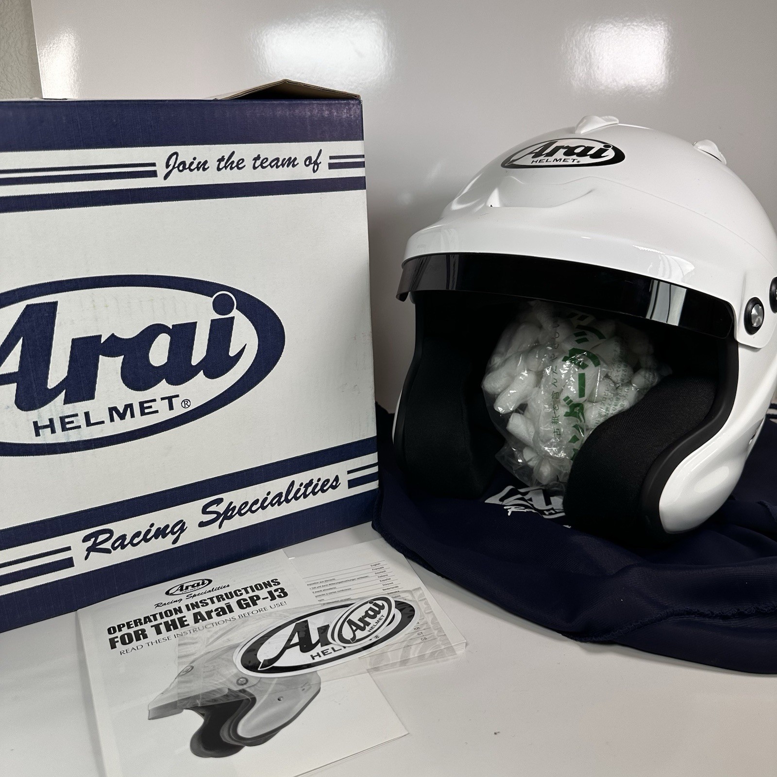 Arai GP-J3 Small White Open Face Racing Helmet Snell SA2020 FIA 8859 HANS $659