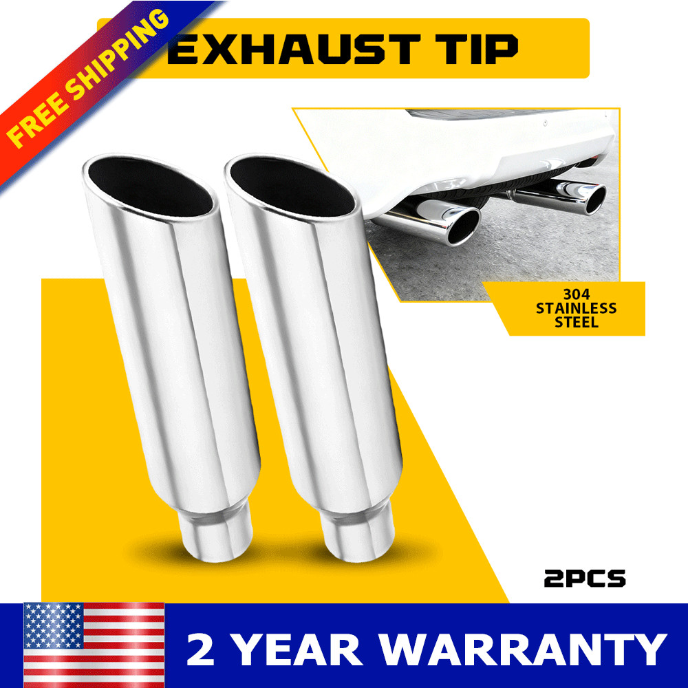 2 PCS Polished Stainless Steel Exhaust Tip 2.5\