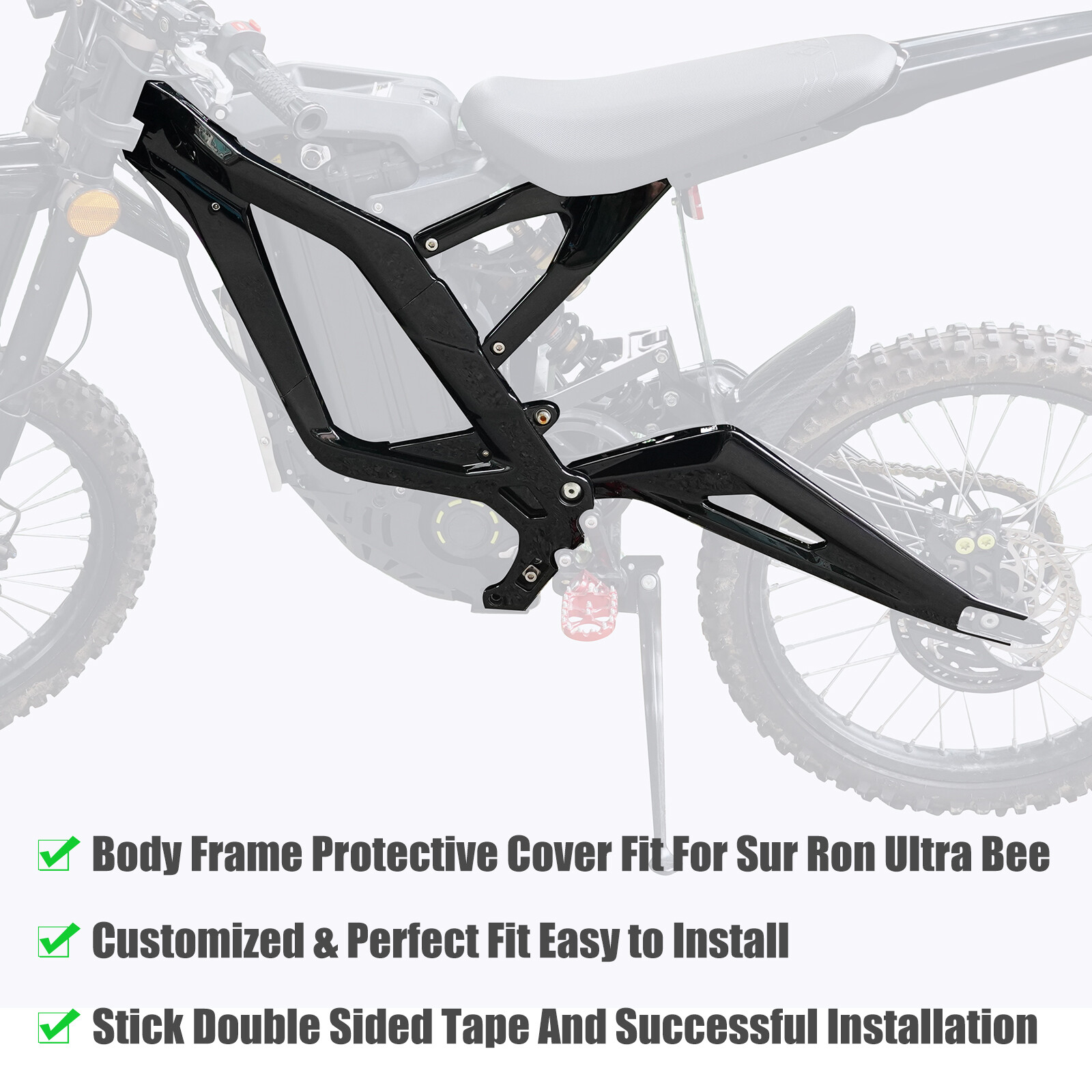Frame Guard Fairing Body Kit with Graphics For Sur-Ron Light Bee glossy black US