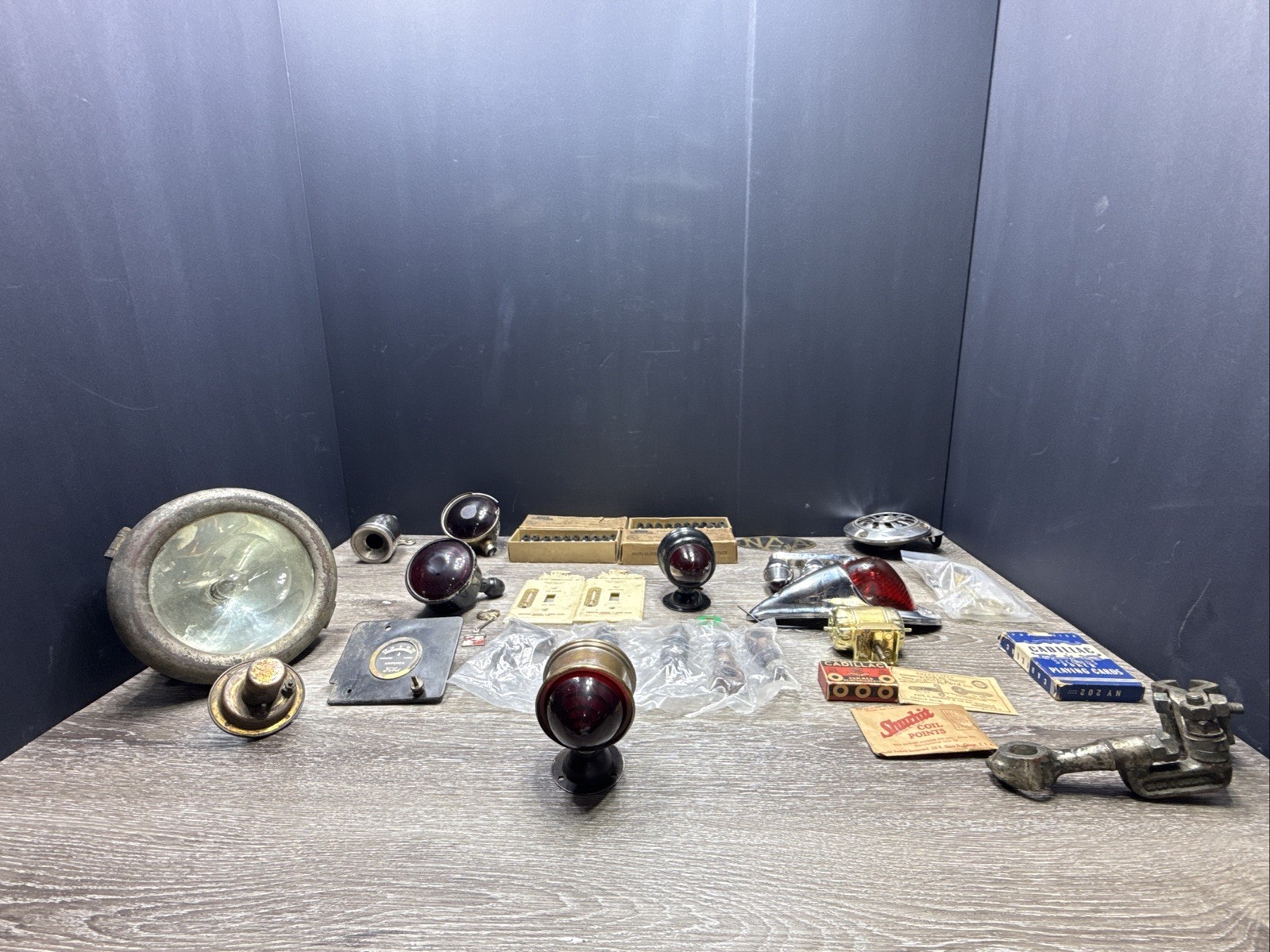 Vintage Automotive Parts Lot Ford Model T Tail Lights Gauge Horn Hot Rod Rat
