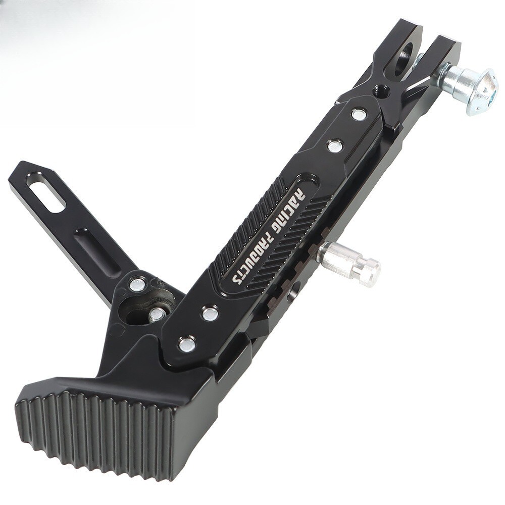 MotorcycleUniversal Adjustable CNC Metal Side Stand Kickstand Foot Bracket black