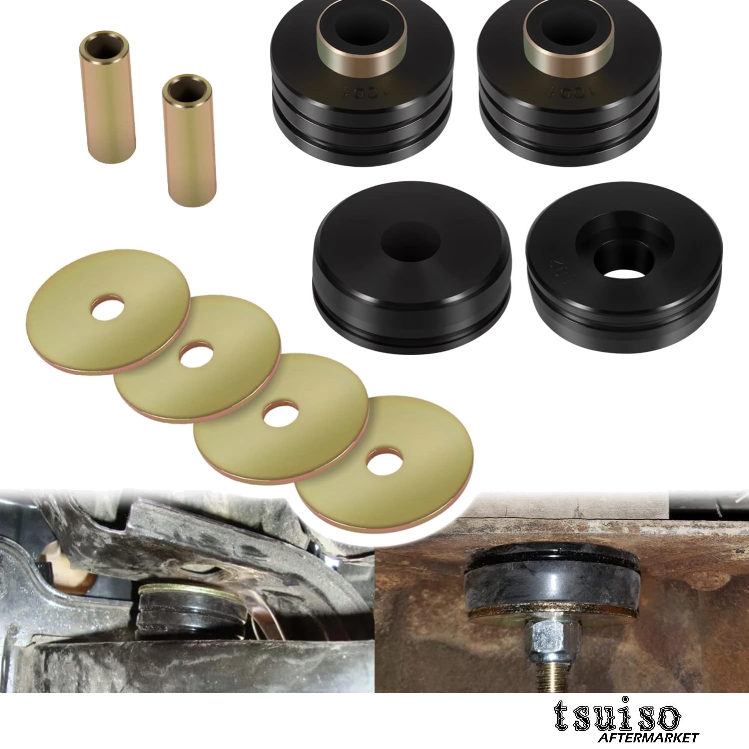 Set of 2 Universal Polyurethane Mounts with Washers - Reliable Vehicle Upgrade