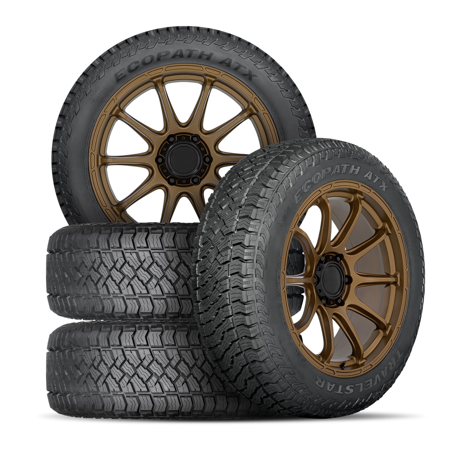 4 TRAVELSTAR ECOPATH ATX 3PMSF 225/65R17 102H SUV All Weather All Terrain Tires 4 TRAVELSTAR ECOPATH ATX 3PMSF 225/65R17 102H SUV All Weather All Terrain Tires