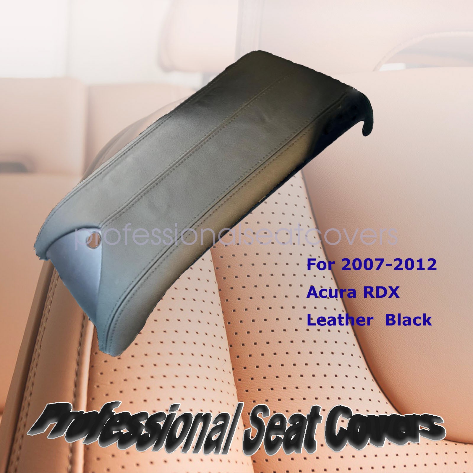 For 2007-12 Acura RDX Center Console Lid Armrest Leather Replacement Cover Black