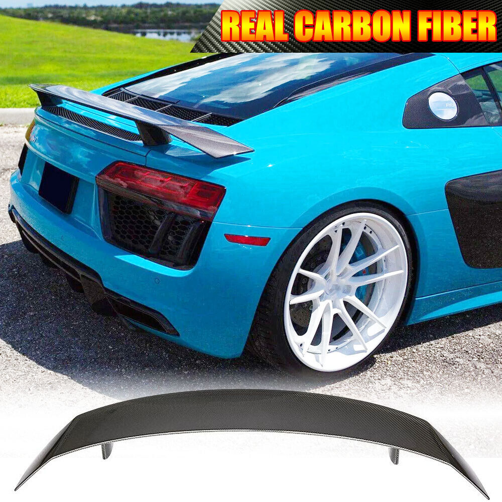REAL CARBON Rear Trunk Spoiler Lid Wing Fit for Audi R8 Coupe 2016-2019 Bodykit