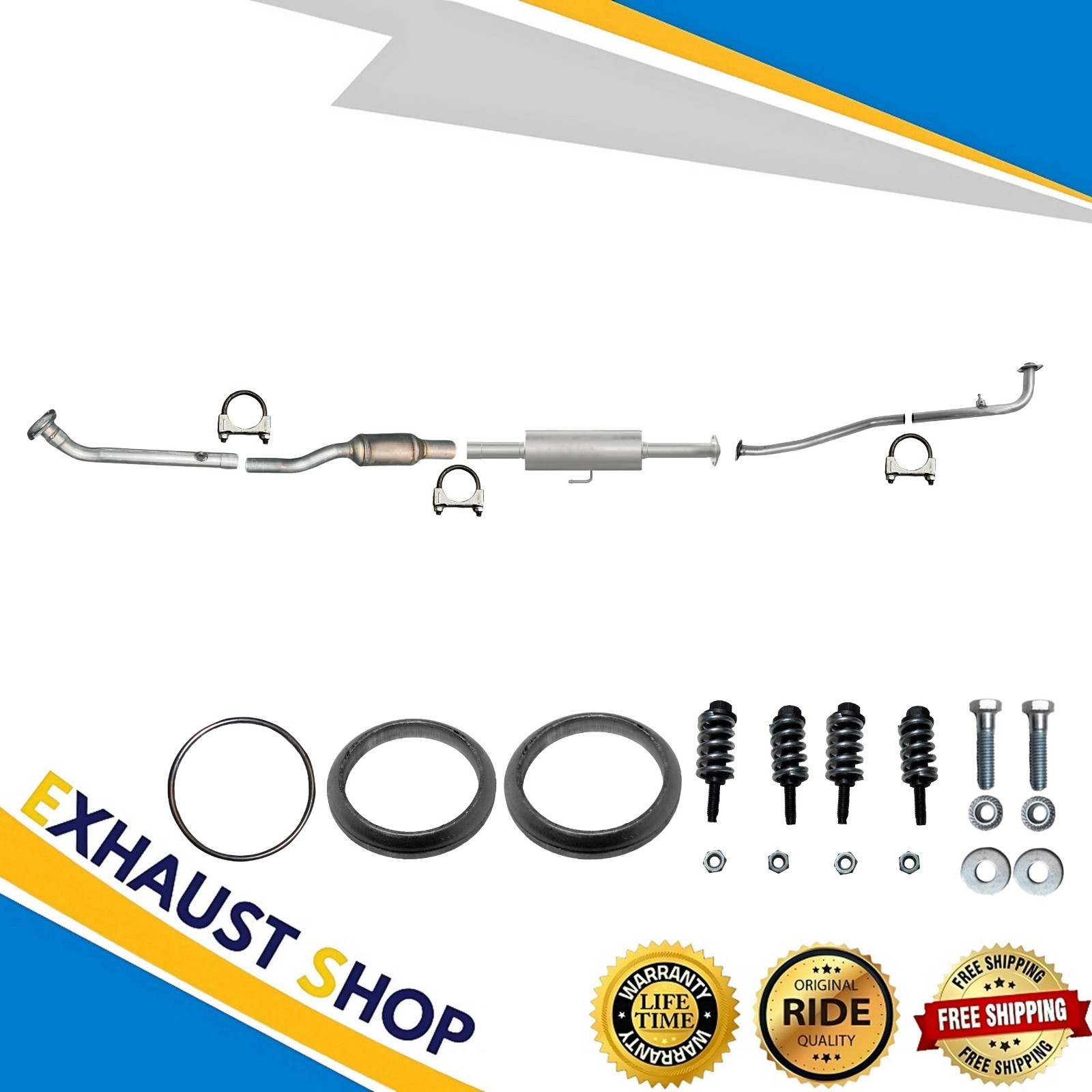 Front Catalytic Converter+Rear Resonator+Pipe For 2012-2017 Toyota Camry 2.5L