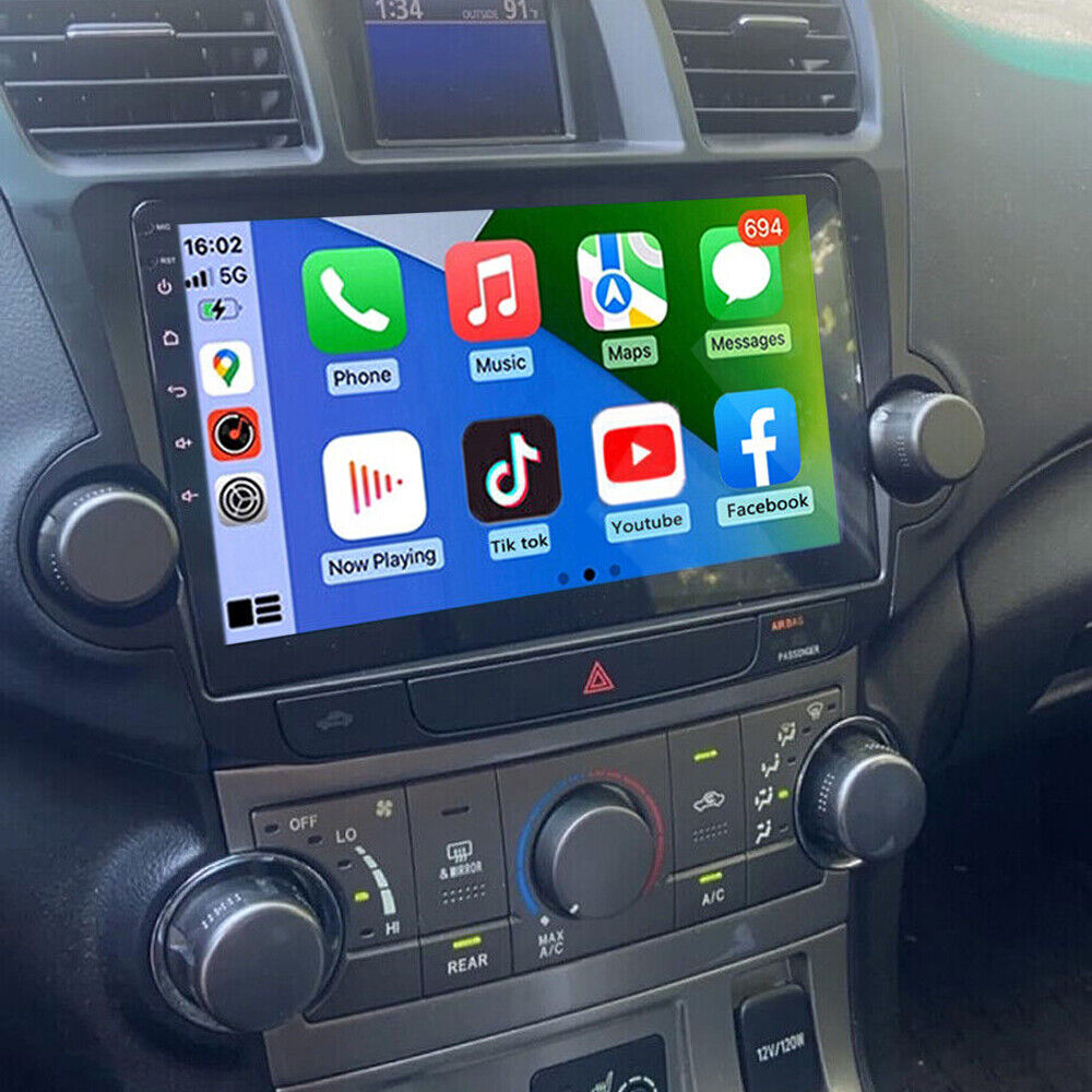 For 2008-2013 Toyota Highlander Apple Carplay Car Radio Android 12 GPS JBL 2+32G