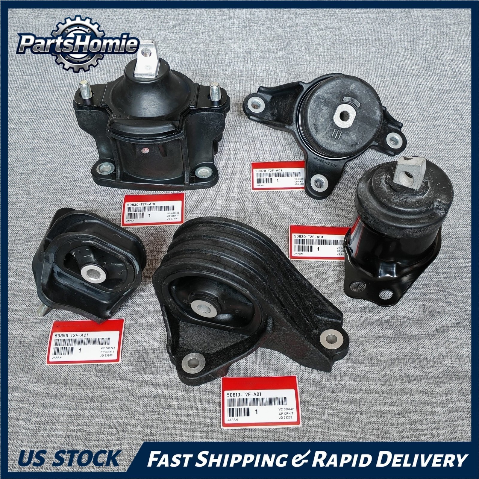 OEM 5Pcs Engine Motor & Transmission Mount Set for 13-18 Honda Accord Auto / CVT OEM 5Pcs Engine Motor & Transmission Mount Set for 13-18 Honda Accord Auto / CVT