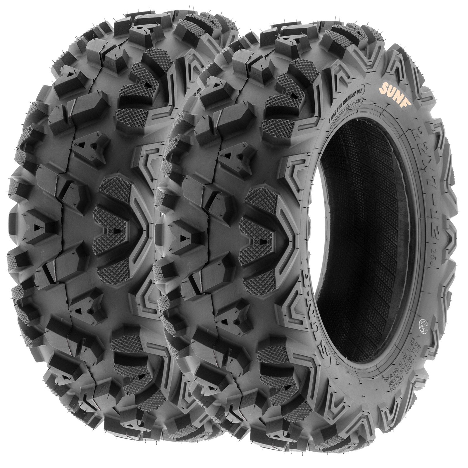 Pair of 2, 24x8-12 24x8x12 Quad ATV All Terrain AT 6 Ply Tires A033 by SunF Pair of 2, 24x8-12 24x8x12 Quad ATV All Terrain AT 6 Ply Tires A033 by SunF