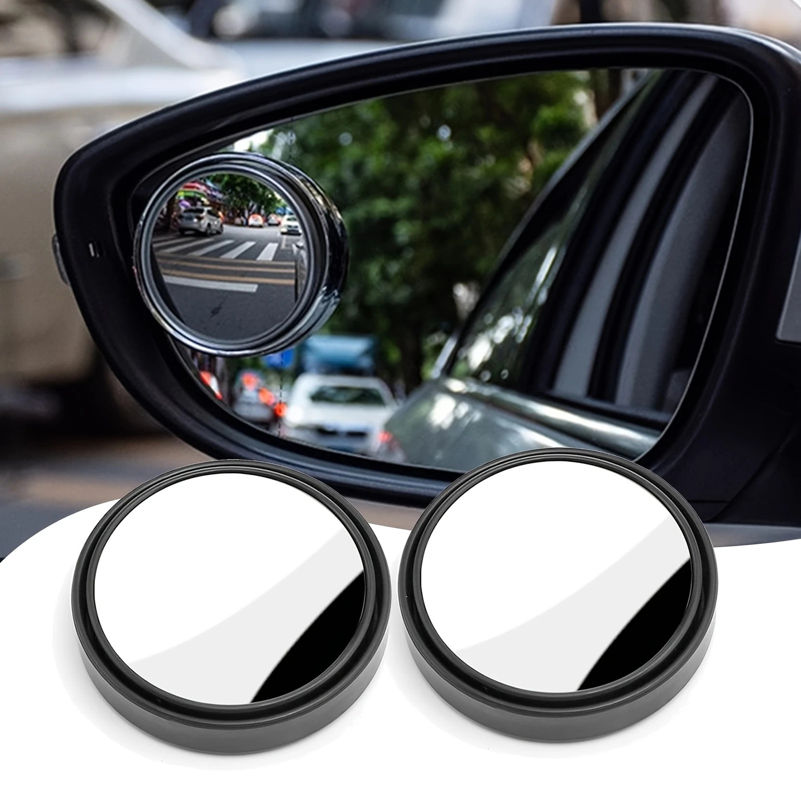 2PCS Blind Spot Mirrors Round HD Glass Convex 360° for Car Side Rear View Mirror
