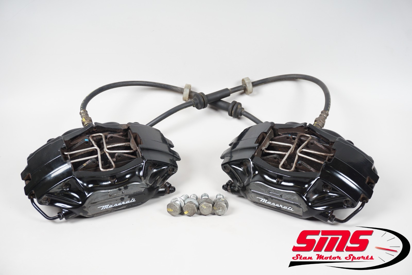 99-08 Maserati Spyder 3200 4200 M138 Rear Brake Caliper Set Black Brembo OEM