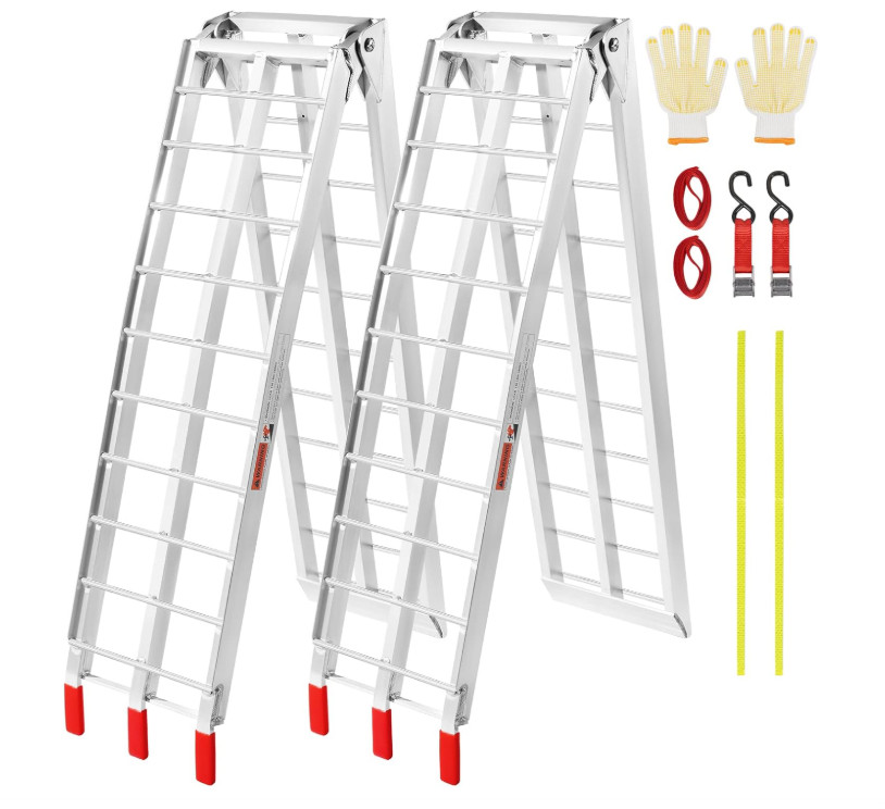 2pcs 7.5\' Aluminum Folding Loading Ramps ATV UTV For Truck Motorcycle Lawn Mower 2pcs 7.5\' Aluminum Folding Loading Ramps ATV UTV For Truck Motorcycle Lawn Mower