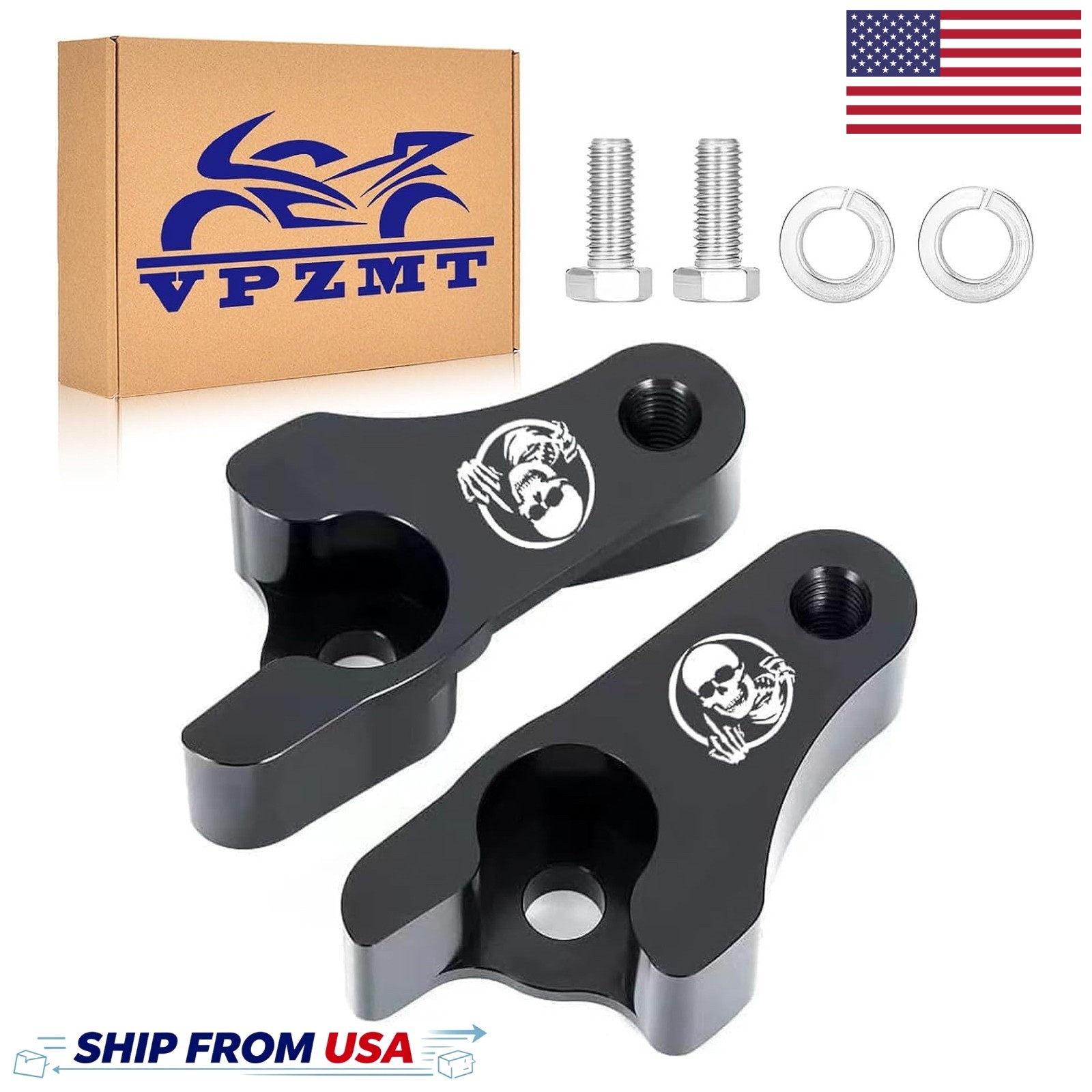 2 Inch Lowering Blocks Kit Fits For Harley Touring 2002-2025 (For Harley Type-4)