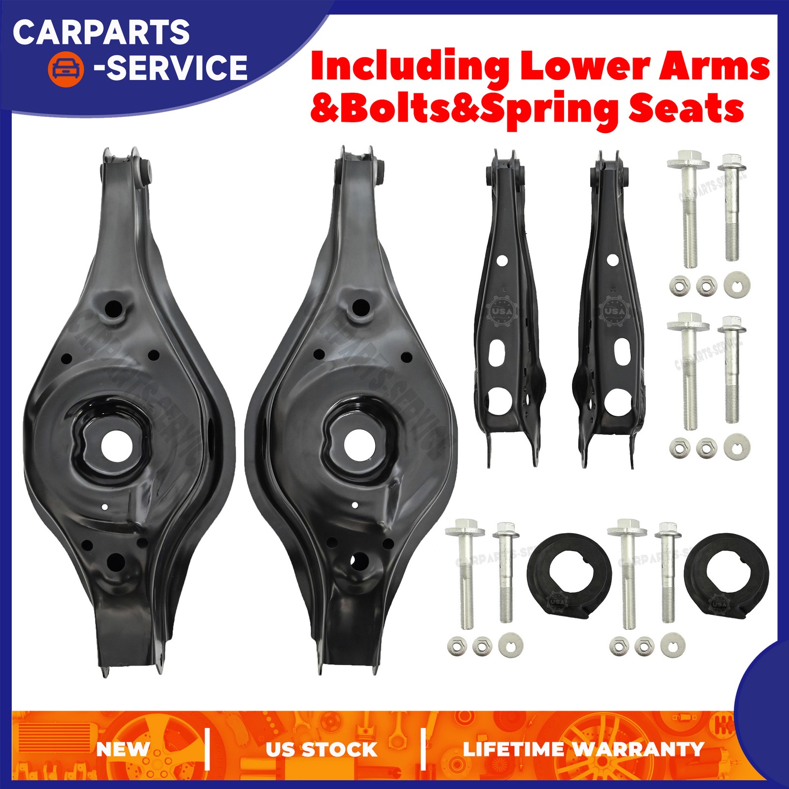 Rear Lower Control Arm W/Bolts Bushing Spring Seat For 2015-2024 Nissan Murano