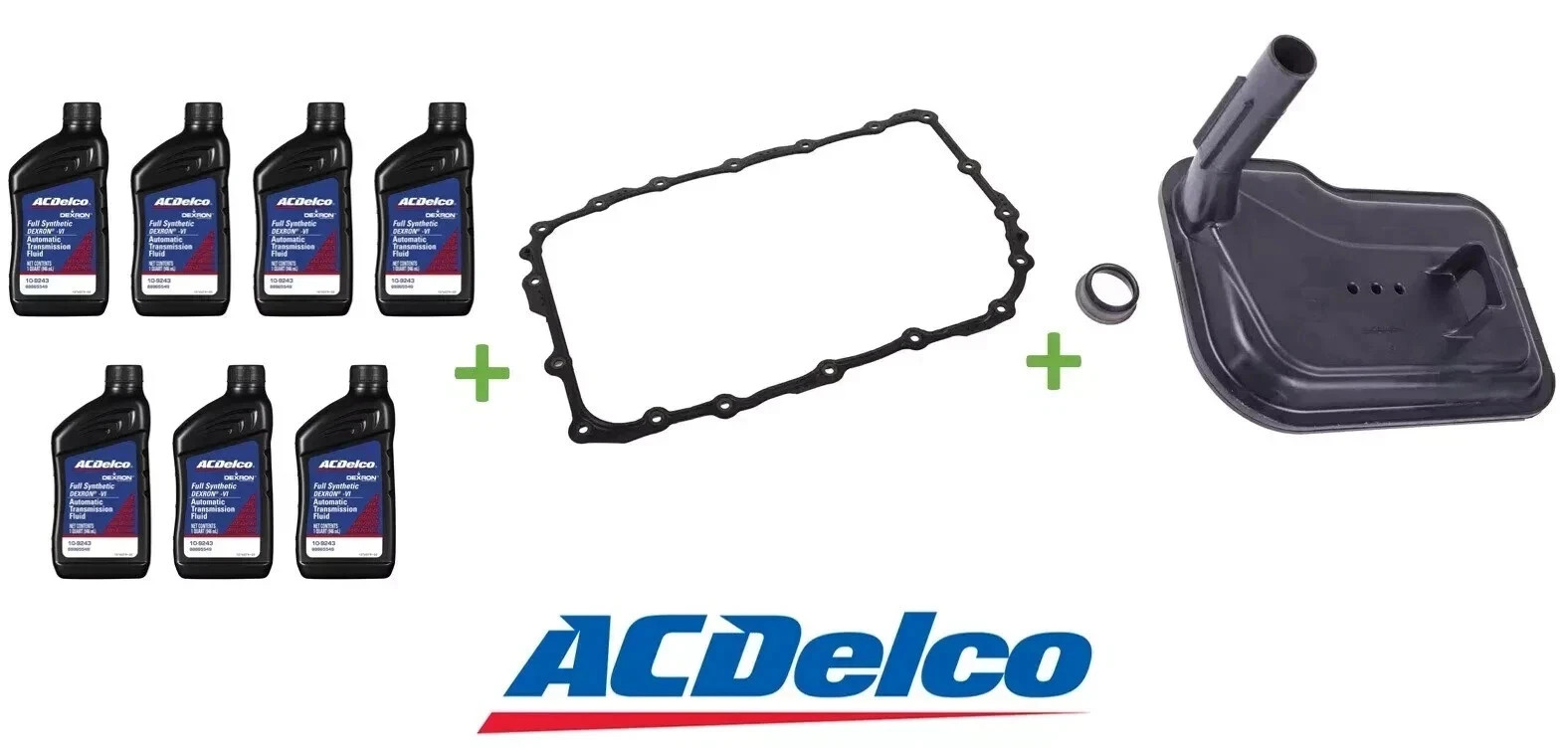7x ACDelco Dexron VI Full Synthetic ATF Filter & Pan Gasket GM 6L80 Transmission
