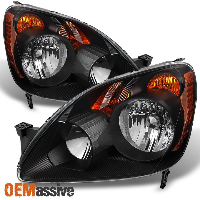 Fit 05-06 Honda CRV Japan Built Model Black L+R Side Replacement Headlights