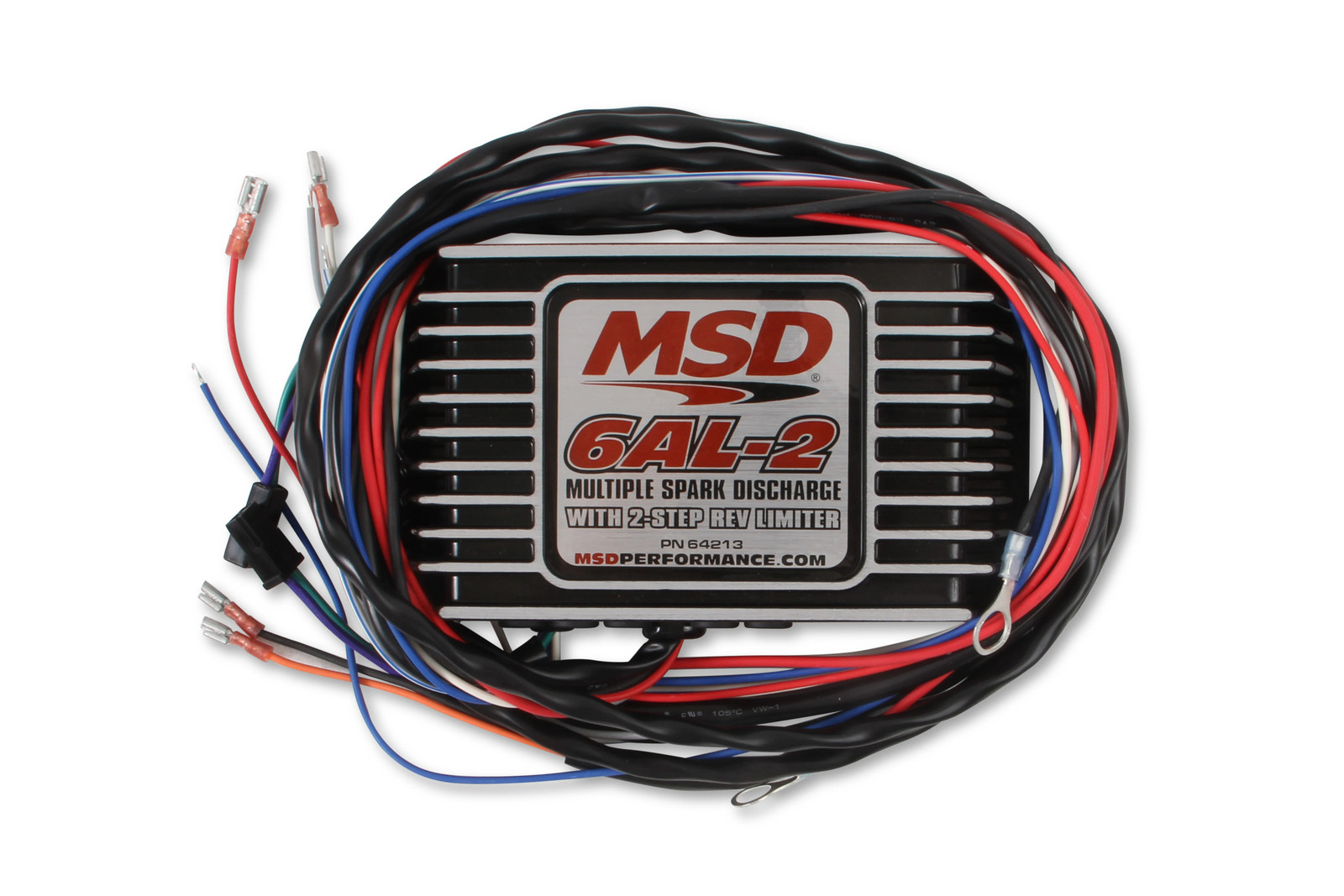 MSD 64213 6AL-2 Ignition Control Box with Built-In 2-Step Rev Limiter Black